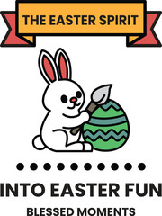 A rabbit holding an Easter egg