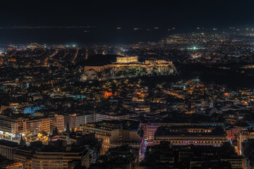 Athens City Night View