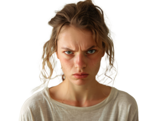 young woman with headache