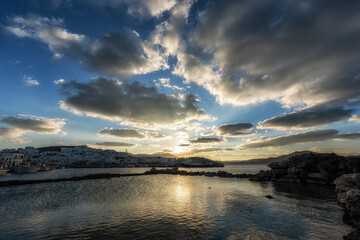 Obraz premium Naousa Paros Marina Sunset View