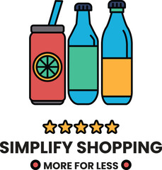 A illustration in the concept of supermarket in line drawing style