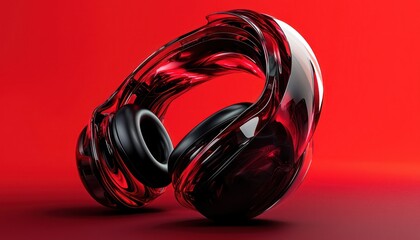 A unique headphone mockup showcasing an innovative design, ideal for music or tech product branding and promotional photography.