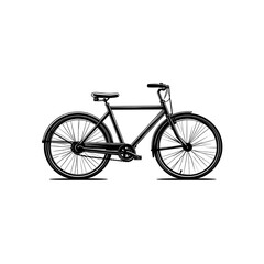 Classic Black Bicycle Side Profile Illustration