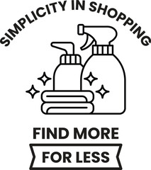 A poster with a spray bottle and a towel on it