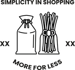 A bag of pasta is shown next to a bag of pasta