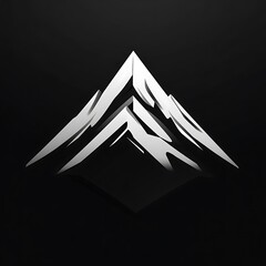 Abstract Stylized Mountain Peak Design in Black and White