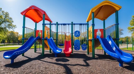 Vibrant Playground Fun Under Sunny Skies