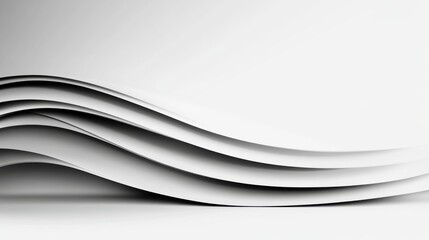 Obraz premium Abstract layered curved white paper pattern