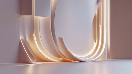 Golden waves illustrate a futuristic design concept