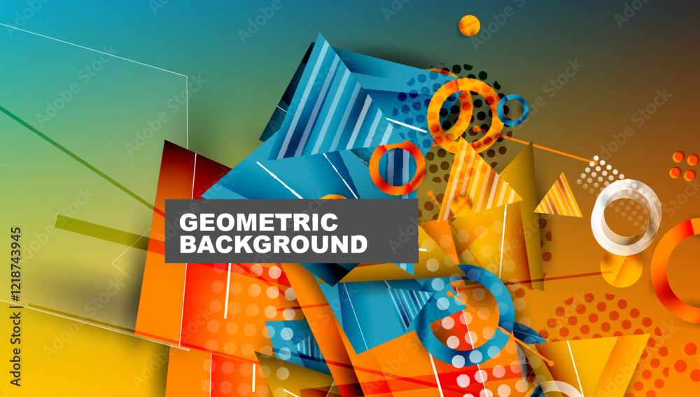 Poster Abstract background geometric design with colorful gradients