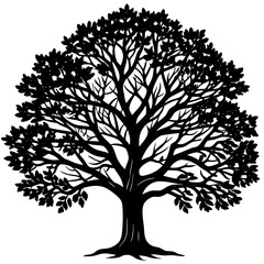 Trees Pictogram Set, Pine Tree Silhouette.
