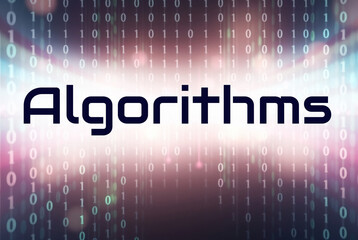 Algorithms text inscription phrase meaning technological background