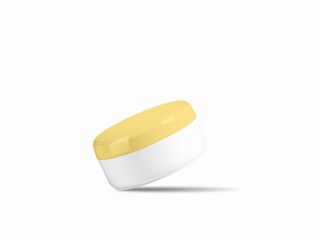 Cream bottle mockup with yellow cap