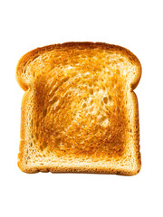 A perfectly toasted slice of bread golden brown and crisp. Isolated on transparent background, cut out, PNG 3D Digital Art, clip art.