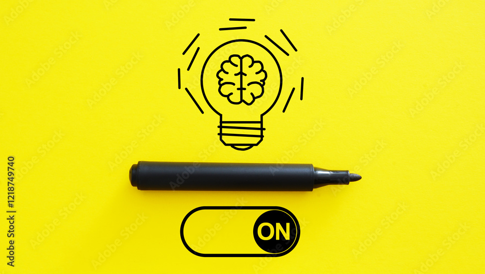 Poster Generation of fresh idea. Brainstorming and inspiration. Process of finding a new creative idea