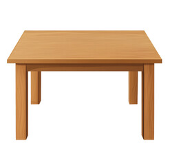 Fototapeta premium Light wood square dining table, transparent background PNG
