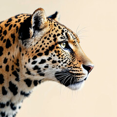 Fototapeta premium Concept photo of close up portrait of a leopard, tiger
