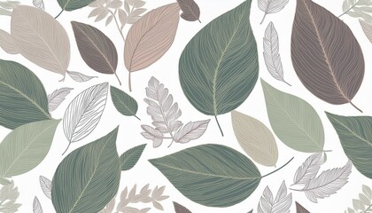 seamless leaves pattern endless texture background , graph resource