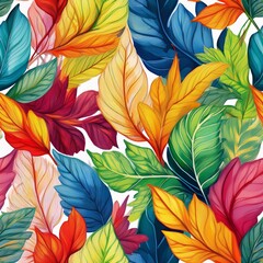 Fototapeta premium seamless leaves pattern endless texture background , graph resource