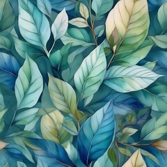 Fototapeta premium seamless leaves pattern endless texture background , graph resource