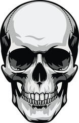 Human Skull Illustration silhouette black isolated on white background