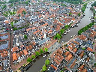 Aerial view of the historic city of Haarlem, The Netherlands
