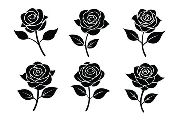 Elegant Rose Vector Logo Designs