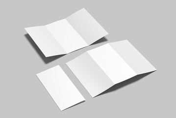 blank tri fold brochure template, flyer, brochure, invitation mockup