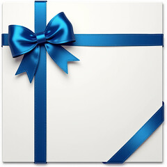 Elegant gift Card wrapped with teal ribbon ready for celebration or special occasion