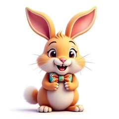 Obraz premium An isometric depiction of a cheerful easter bunny