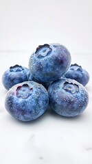 Obraz premium Frosted blueberries natural moisture food studio setting close-up juicy freshness