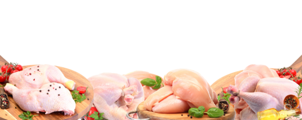 Chicken meat on white background isolated