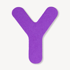Photo of letter Y uppercase alphabet plastic on white background