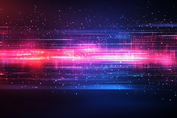 Obraz premium Colorful abstract light patterns create a vibrant digital landscape with a cosmic feel and futuristic essence