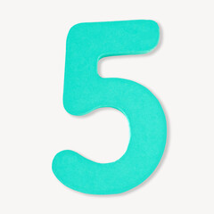 plastic number five  isolated on white background png file
