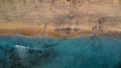 Lonely beach in Indonesia seen from above