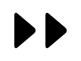 右向き　矢印　二つ　黒