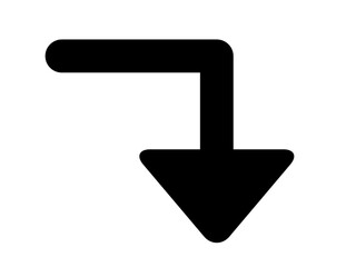 角　下向き　矢印　黒