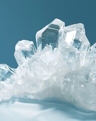 Obraz premium Ethereal crystal quartz formation studio setting macro natural patterns close-up view translucent beauty