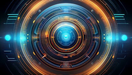 futuristic digital interface circular system design