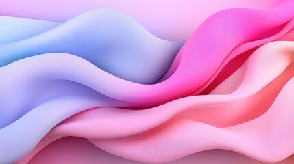 Soft Waves of Colorful Fabric Draping Elegantly in a Gradient of Blue, Pink, and Lavender Hues Creating a Serene and Dreamy Visual Experience