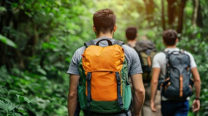 Adventurous travelers exploring lush jungle trails nature gigapixel standard scale outdoor group dynamics