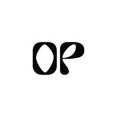 OP monogram logo design letter text name symbol monochrome logotype alphabet character simple logo