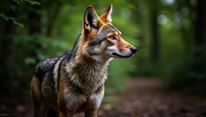 Fototapeta premium Coyote in forest wildlife photography