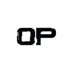 OP monogram logo design letter text name symbol monochrome logotype alphabet character simple logo