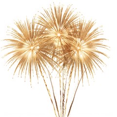 Naklejka premium Golden Fireworks Bursting in Night Sky for Celebration Events