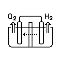 alkaline electrolysis line black icon. Sign for web page, mobile app,