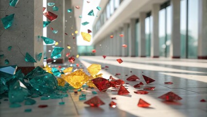 Obraz premium broken multi-coloured glass