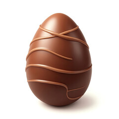 An isometric depiction of a chocolate egg 