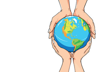 Protecting planet earth, hands holding globe, environmental conservation